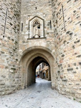 Entrance gate to the Citadel of Carcassonne in the south of France