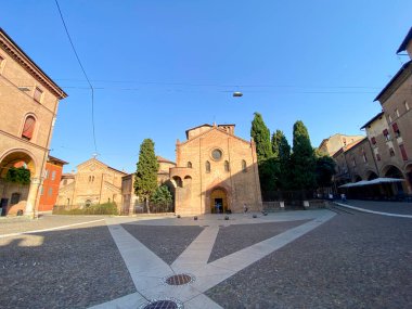 On the square in front of the Basilica di Santo Stefano in Bologna, Italy