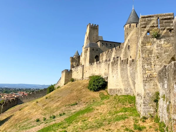 Άποψη Της Ακρόπολης Της Carcassonne Στη Γαλλία — Φωτογραφία Αρχείου