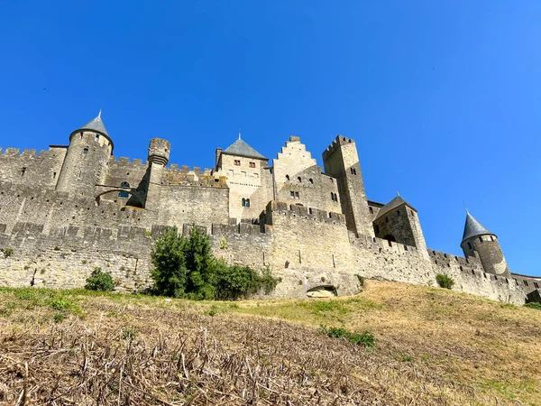 Άποψη Της Ακρόπολης Της Carcassonne Στη Γαλλία — Φωτογραφία Αρχείου