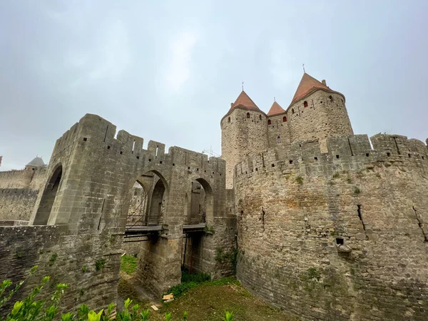 Entrance Gate Citadel Carcassonne South France — Fotografia de Stock