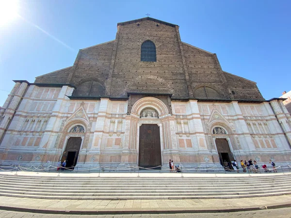 Basilica San Petronio Downtown Bologna Italy — Foto de Stock