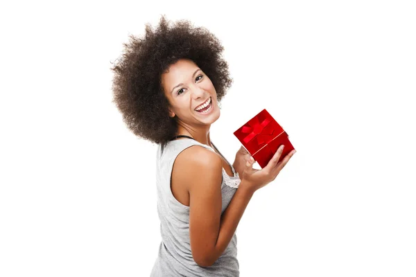 Holding a gift — Stock Photo, Image