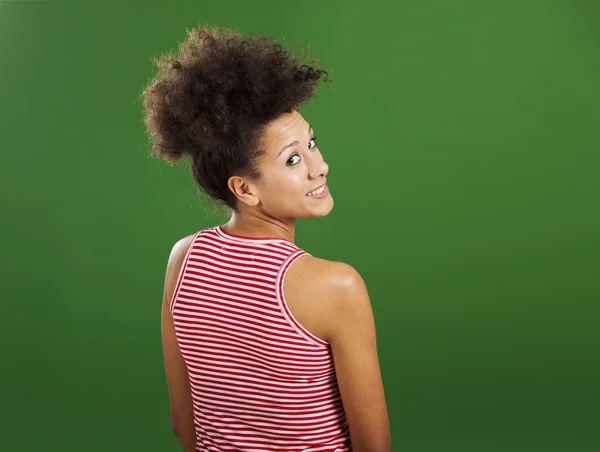 Afrikaanse vrouw Terugkijkend — Stockfoto