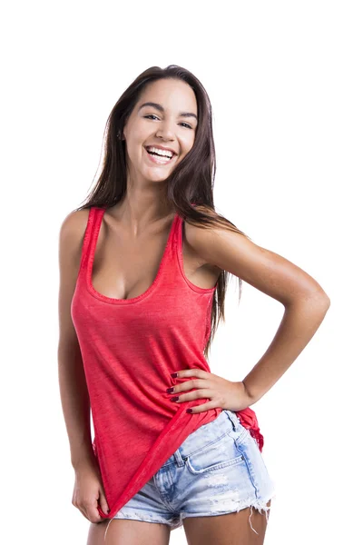 Beautiful woman laughing — Stock Photo, Image