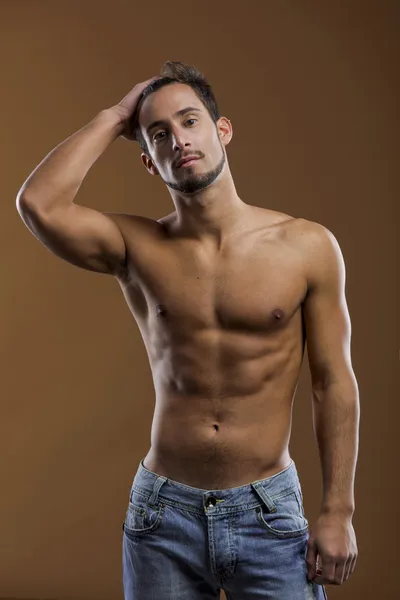 Handsome shirtless male model — Stock Photo, Image