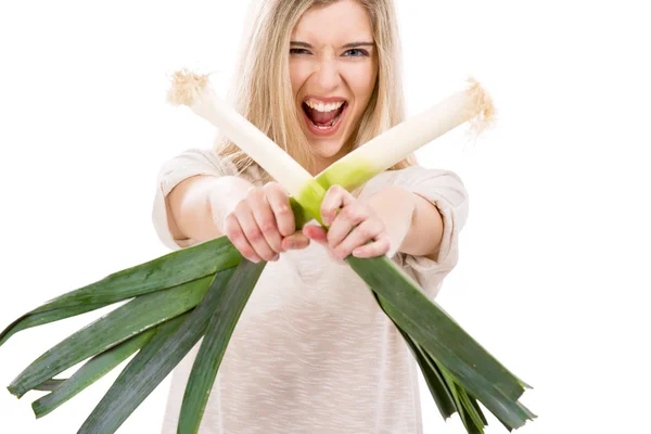 Leek Fight — Stock Photo, Image