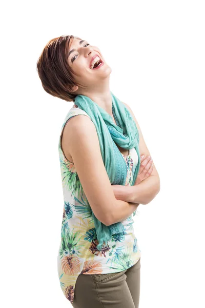 Vacker kvinna som skrattar — Stockfoto