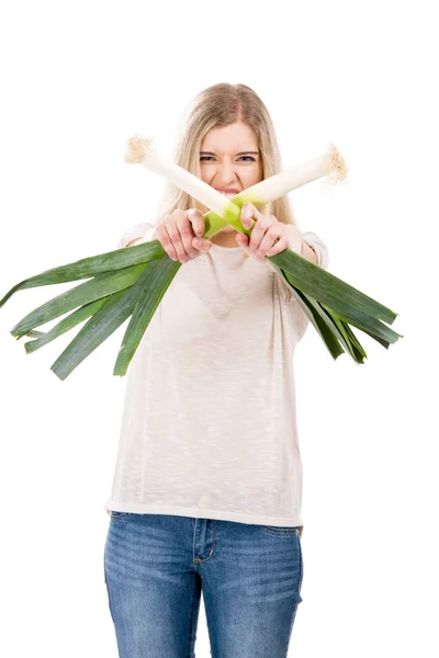 Lauchkampf — Stockfoto