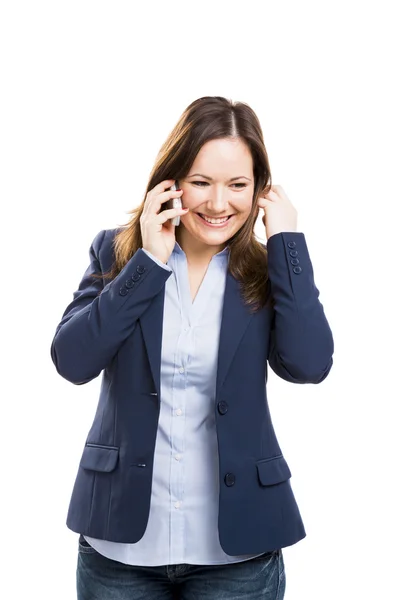 Business woman talking at phone — Stock Photo, Image