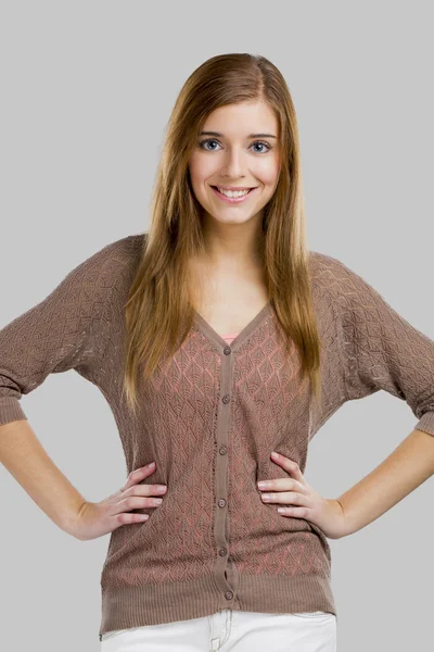 Mulher loira sorrindo — Fotografia de Stock