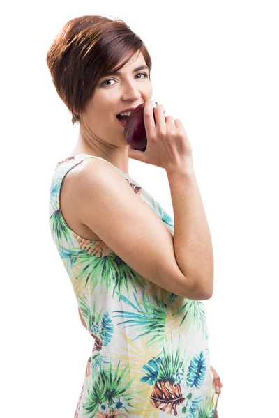 Eating a apple — Stock Photo, Image