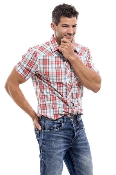 Hombre guapo sonriendo — Foto de Stock