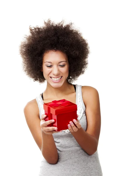 Holding a gift — Stock Photo, Image