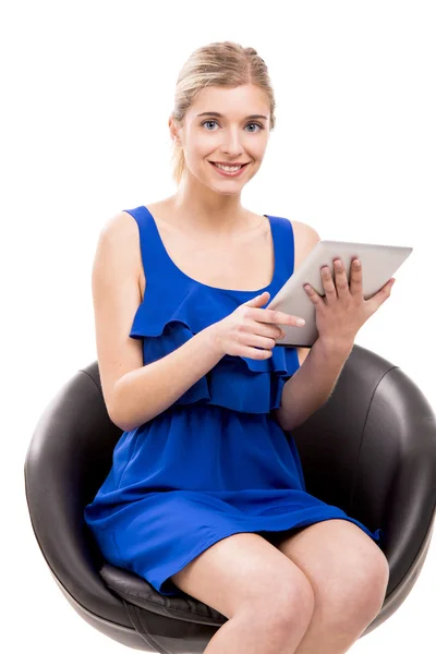 Woman with a tablet — Stock Photo, Image