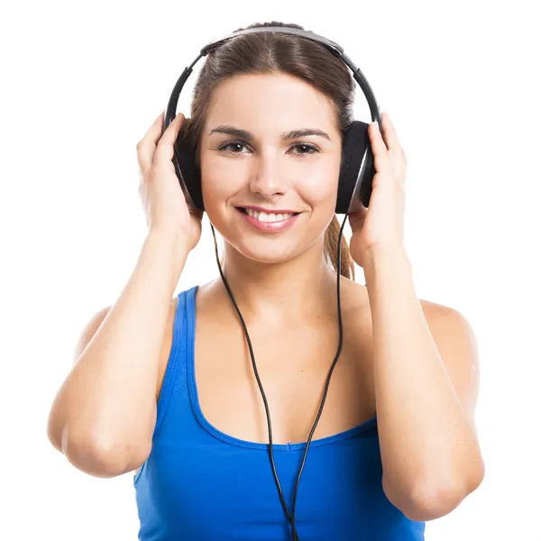 Woman listen music — Stock Photo, Image