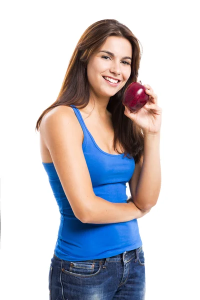 Comer una manzana —  Fotos de Stock