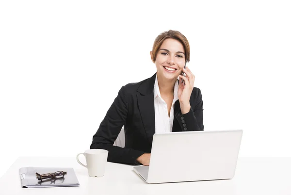 Mujer de negocios contestando el teléfono —  Fotos de Stock