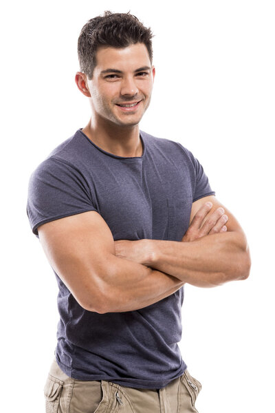 Красивый мужчина улыбается
