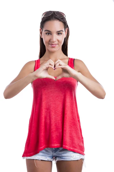 Making  a heart symbol with hands — Stock Photo, Image