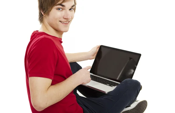 Man working with a laptop — Stock Photo, Image