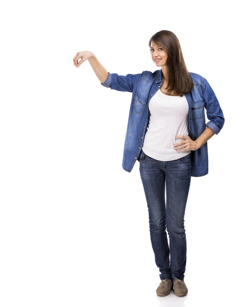 Mujer sosteniendo — Foto de Stock