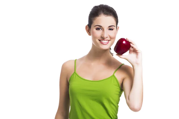 Healthy woman holding an apple Stock Picture