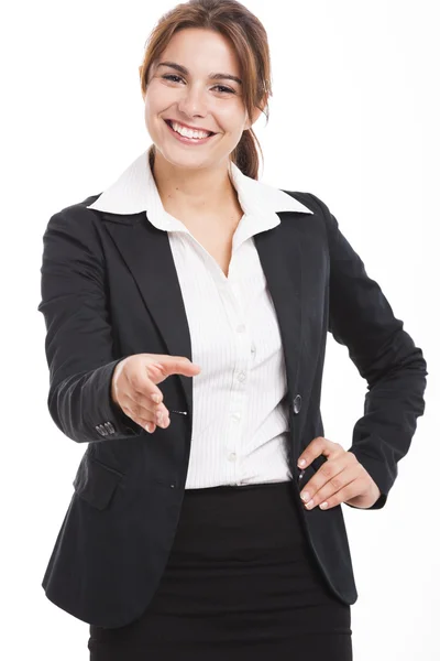 Business woman giving a handshake Royalty Free Stock Images