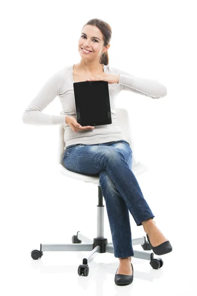 Female student with a tablet Stock Image