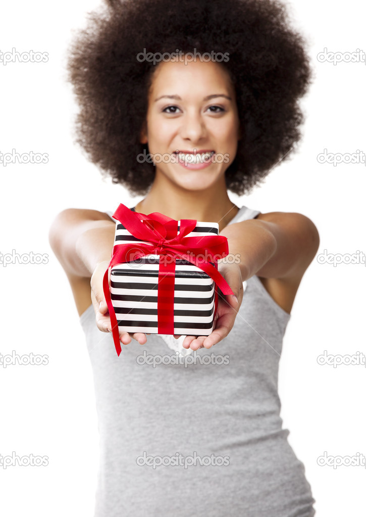 Holding a gift