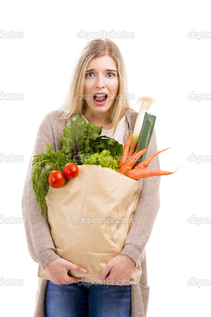 Woman carrying vegetables