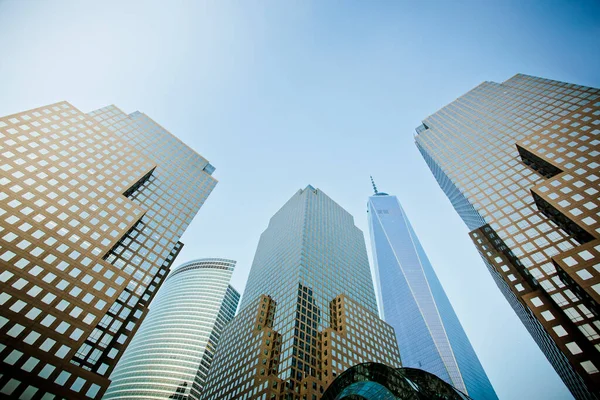 Edifici Vista Notturna Lower Town Manhattan — Foto Stock