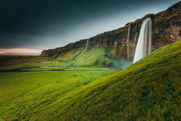 Amazing Seljalandsfoss Waterfall Iceland — Stock Photo, Image