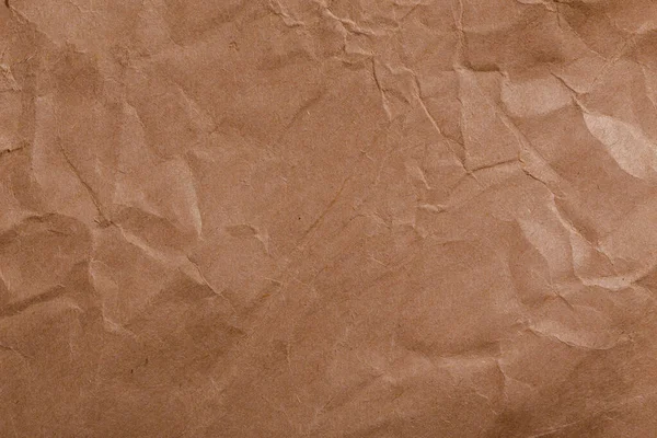 누렇게 구겨진 갈색크래 프 트 종 이 질감 과 전체 프레임 배경 — 스톡 사진