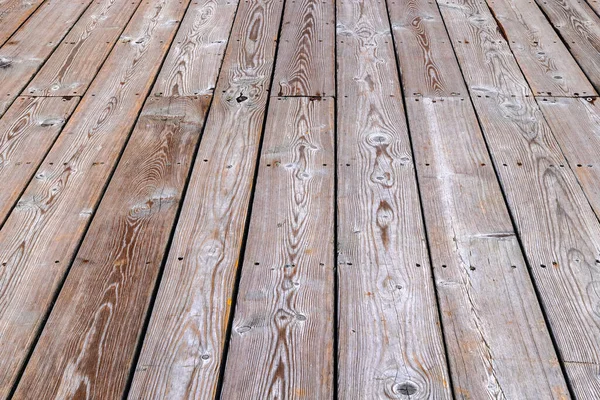 Empty dry flat gray wooden deck background with perspective Stock Picture