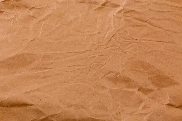 Ragged pognieciony brązowy papier kraft tekstury i pełne tło ramki — Zdjęcie stockowe