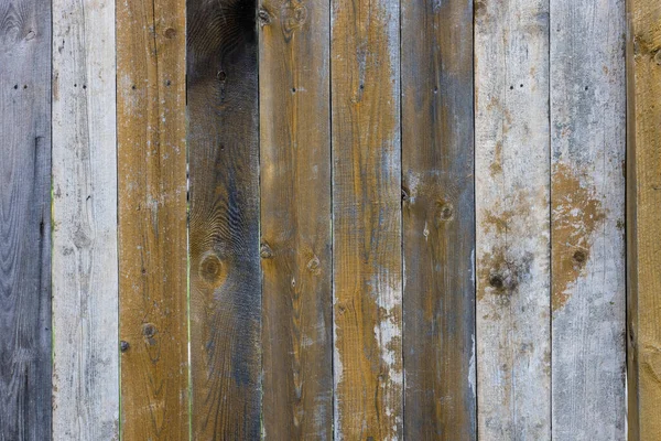 Old dry weathered gray and brown wooden planks board surface - full frame background and texture — Stock Photo, Image