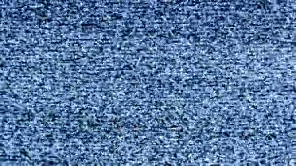 Distorted white noise interference on a small portable analog TV with a cathode ray tube — Stock Video