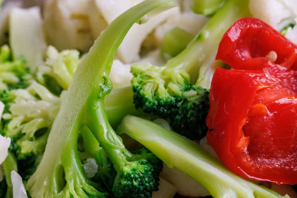 Potongan mentah sayuran close-up penuh bingkai latar — Stok Foto