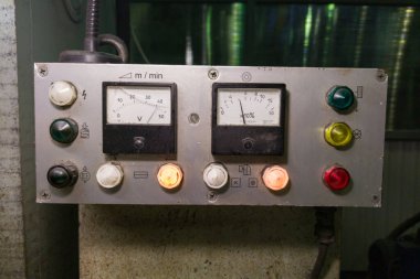 control panel of old soviet surface grinder machine