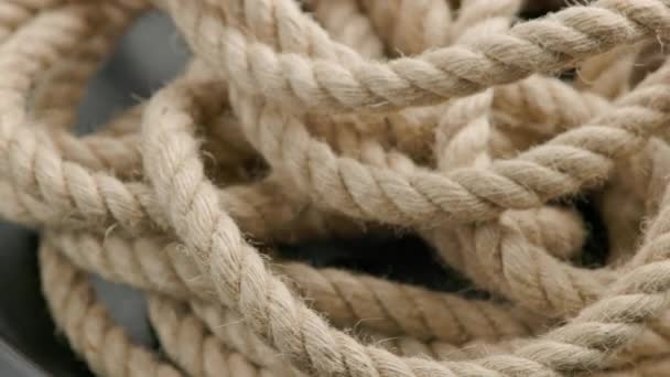 Spinning looped rotating background of entangled rope — Stockvideo