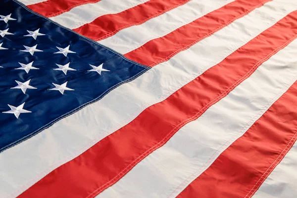 full-frame background of nylon sewed and embroided United States national flag