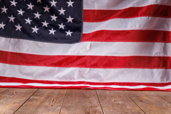 full-frame background of nylon sewed and embroided United States national flag