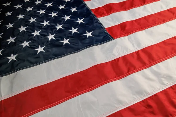 Full-frame background of nylon sewed and embroided United States national flag — Foto de Stock