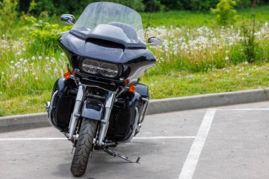 2022 Harley-Davidson Road Glide Limited Motorcycle on asphalt parking at spring day in Tula, Russia - June 5, 2022