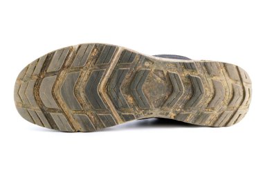 dirty sport shoe sneaker isolated on white background