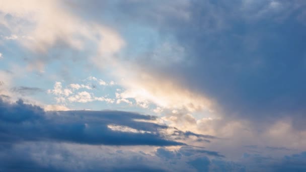 Evening Sky Sunset Clouds Time Lapse Color Transition Cool Gray — Stockvideo