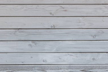 weathered white painted wooden planks board - flat full-frame background and texture with horizontal structure