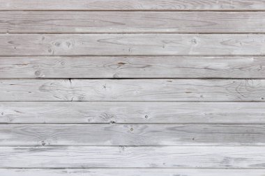 weathered white painted wooden planks board - flat full-frame background and texture with horizontal structure