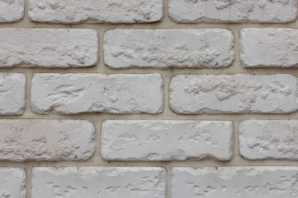 Artificial White Brick Wall Plastic Panel Imitating Natural Brickwork — Foto de Stock